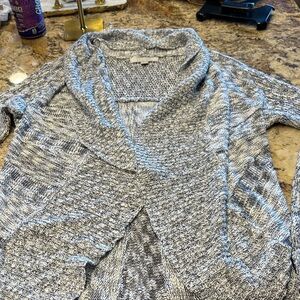 Emily Rose Gray and White Women's Cardigan